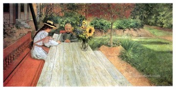 カール・ラーソン Painting - 最初のレッスン 1903年 カール・ラーソン